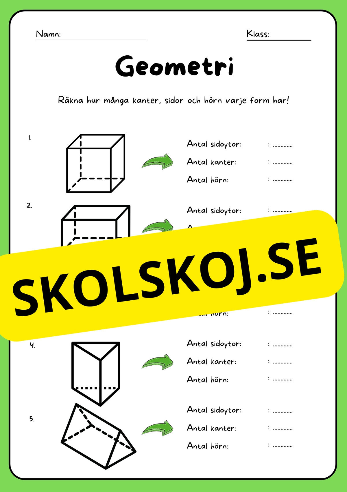 Geometri - Geometriska former - Årskurs 5 - 6