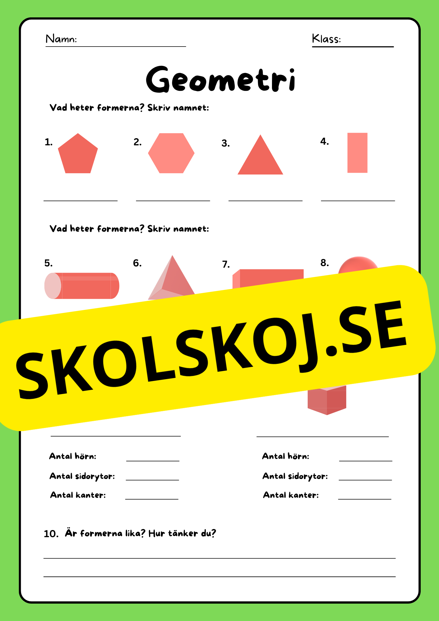 Geometri - Geometriska former - Årskurs 5 - 6