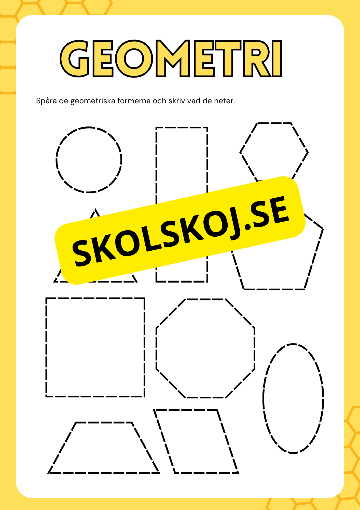 Geometriska former - Häfte (7 sidor)