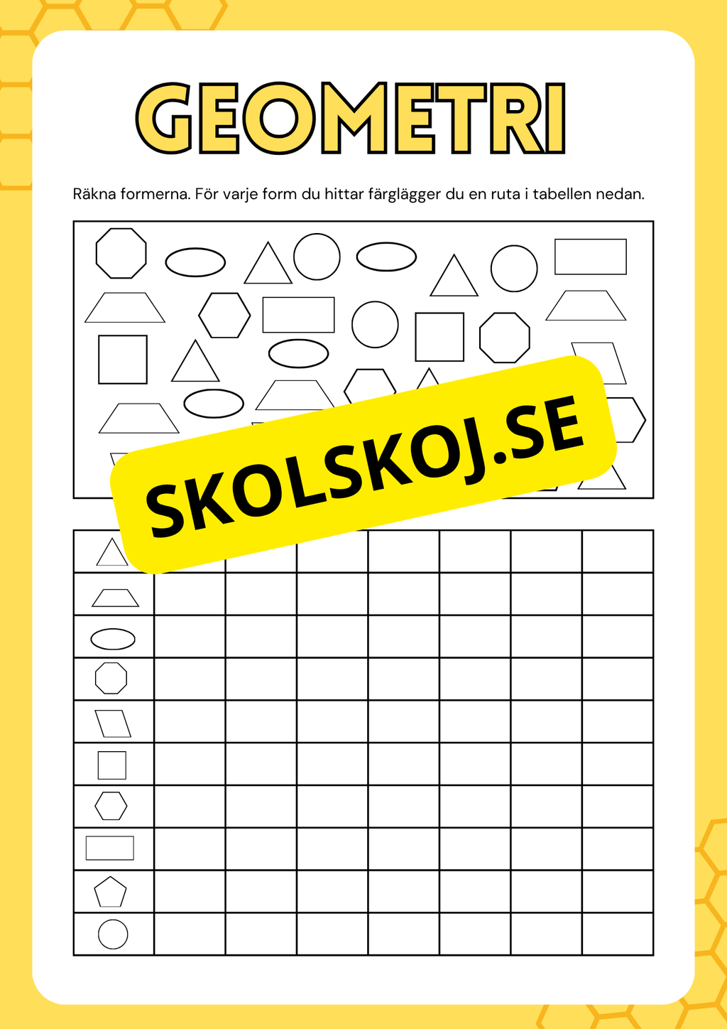 Geometriska former - Häfte (7 sidor)