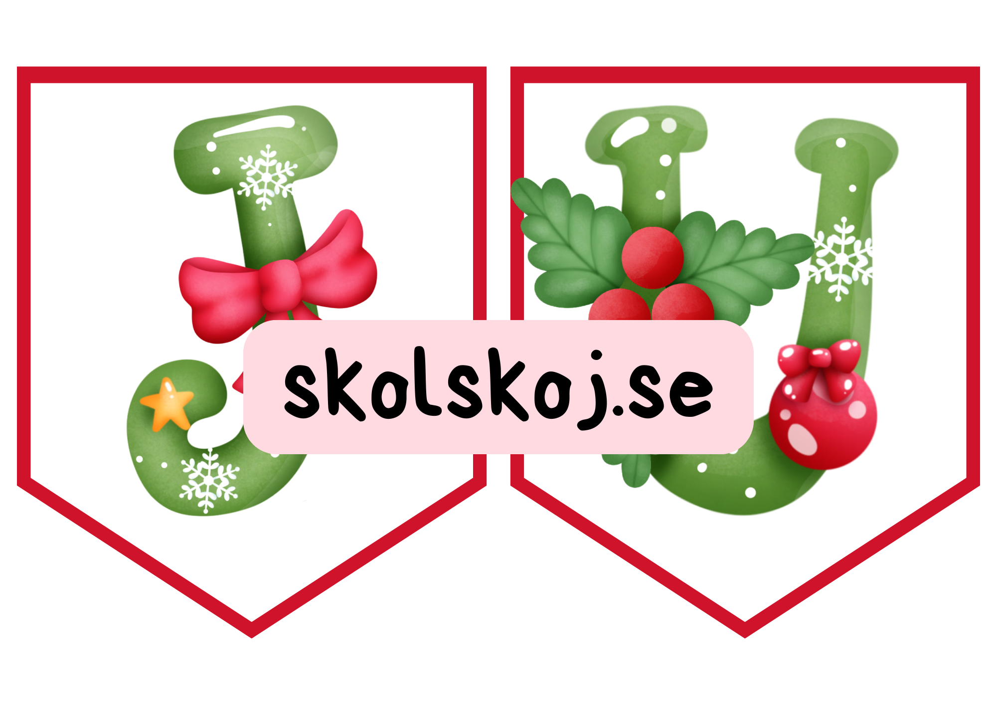 God Jul - Vimplar (2 olika varianter) A5