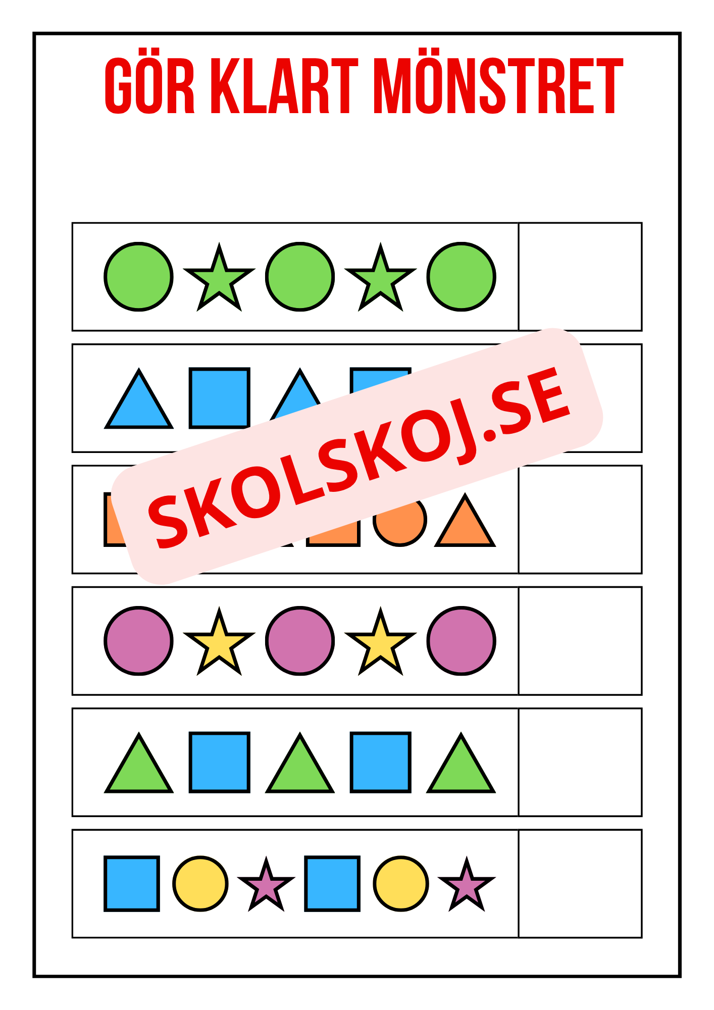Gör klart mönstret