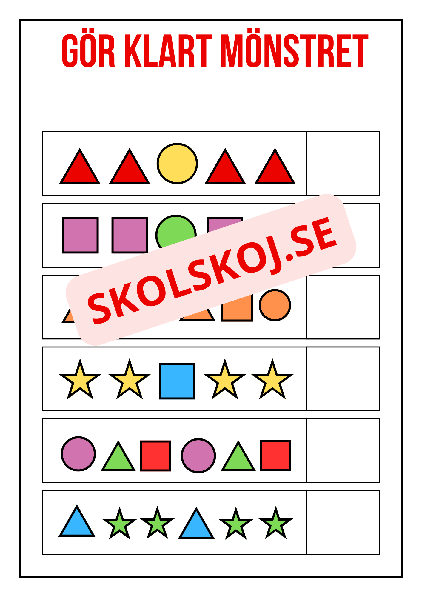 Gör klart mönstret