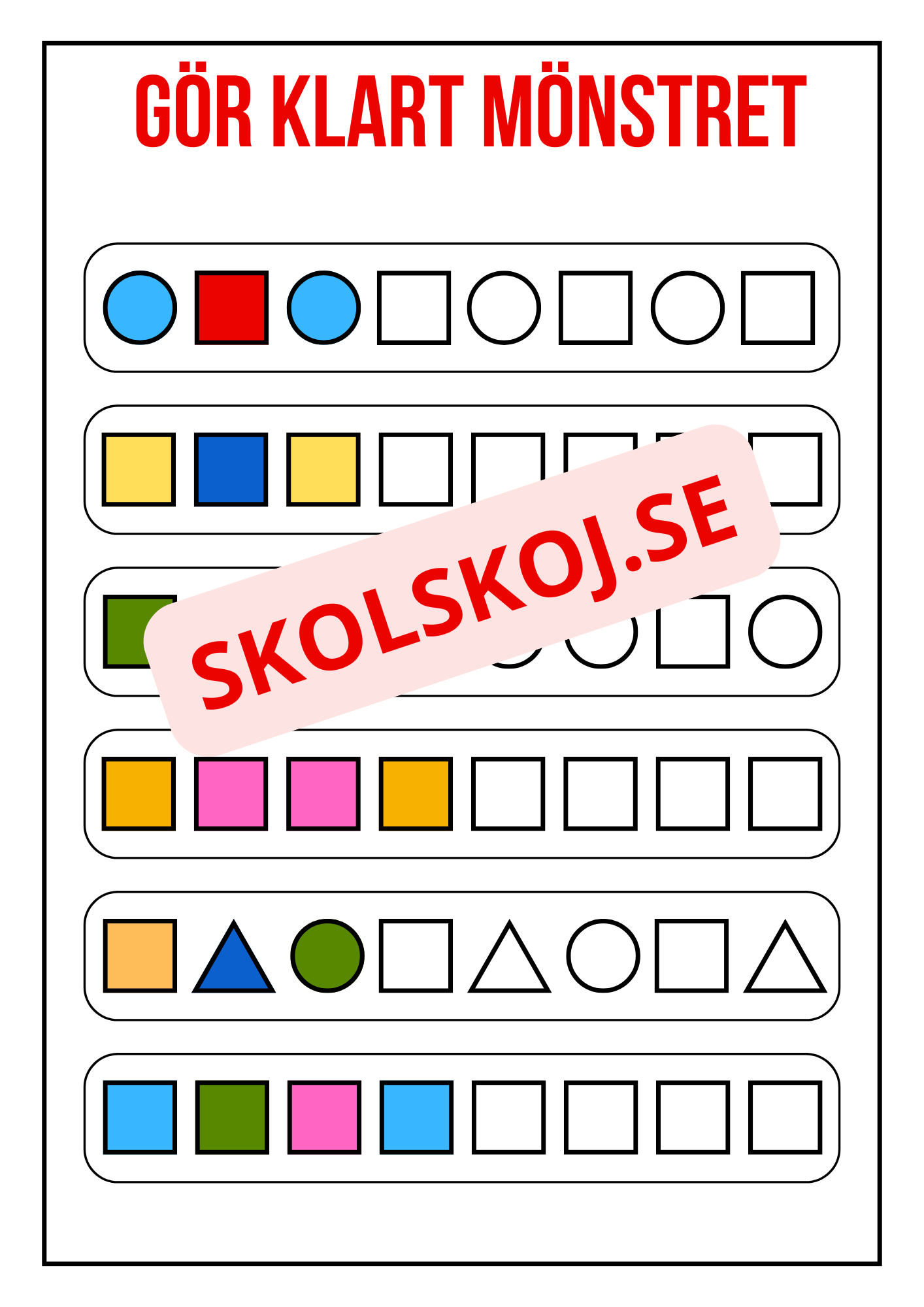 Gör klart mönstret
