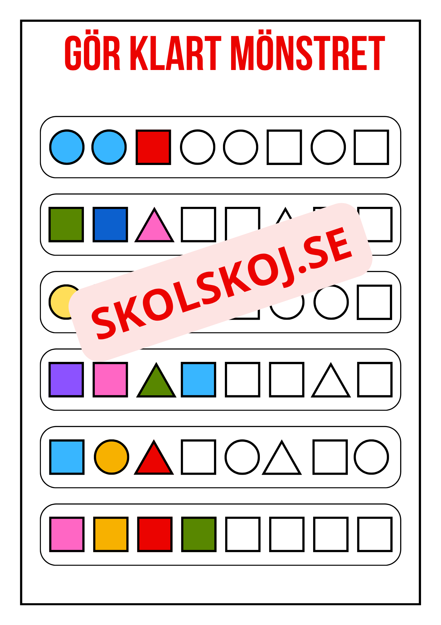 Gör klart mönstret