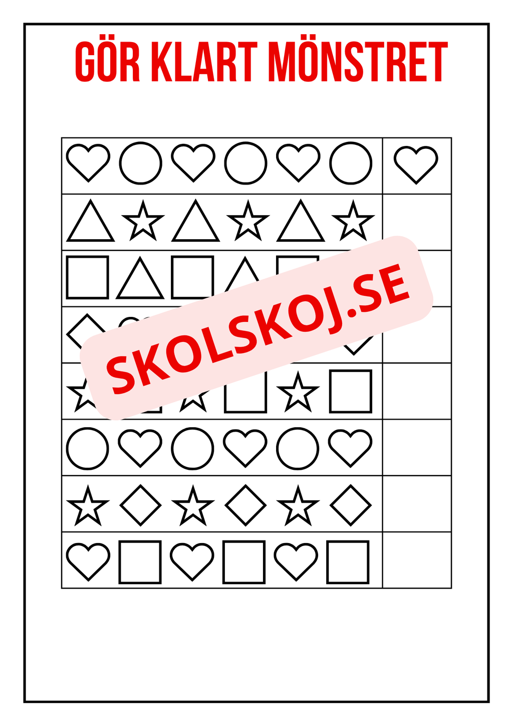 Gör klart mönstret