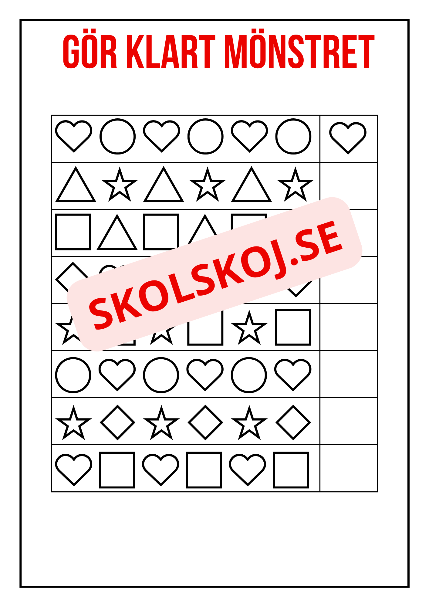 Gör klart mönstret