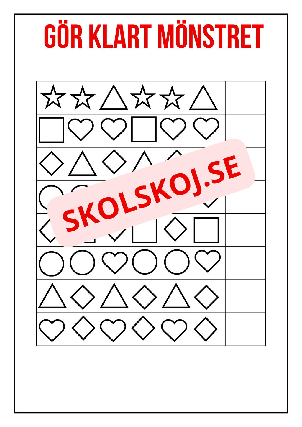 Gör klart mönstret