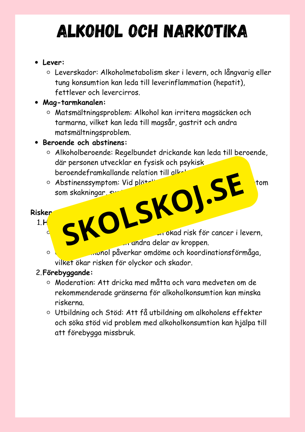 Grunderna i hälsa - NO - Årskurs 5 - 6