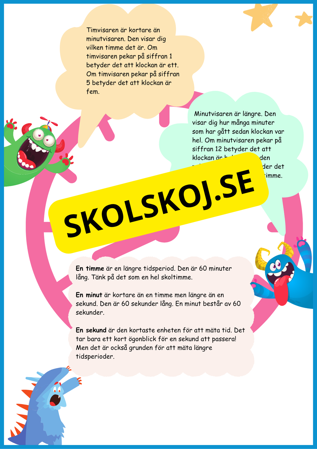 Jag lär mig klockan
