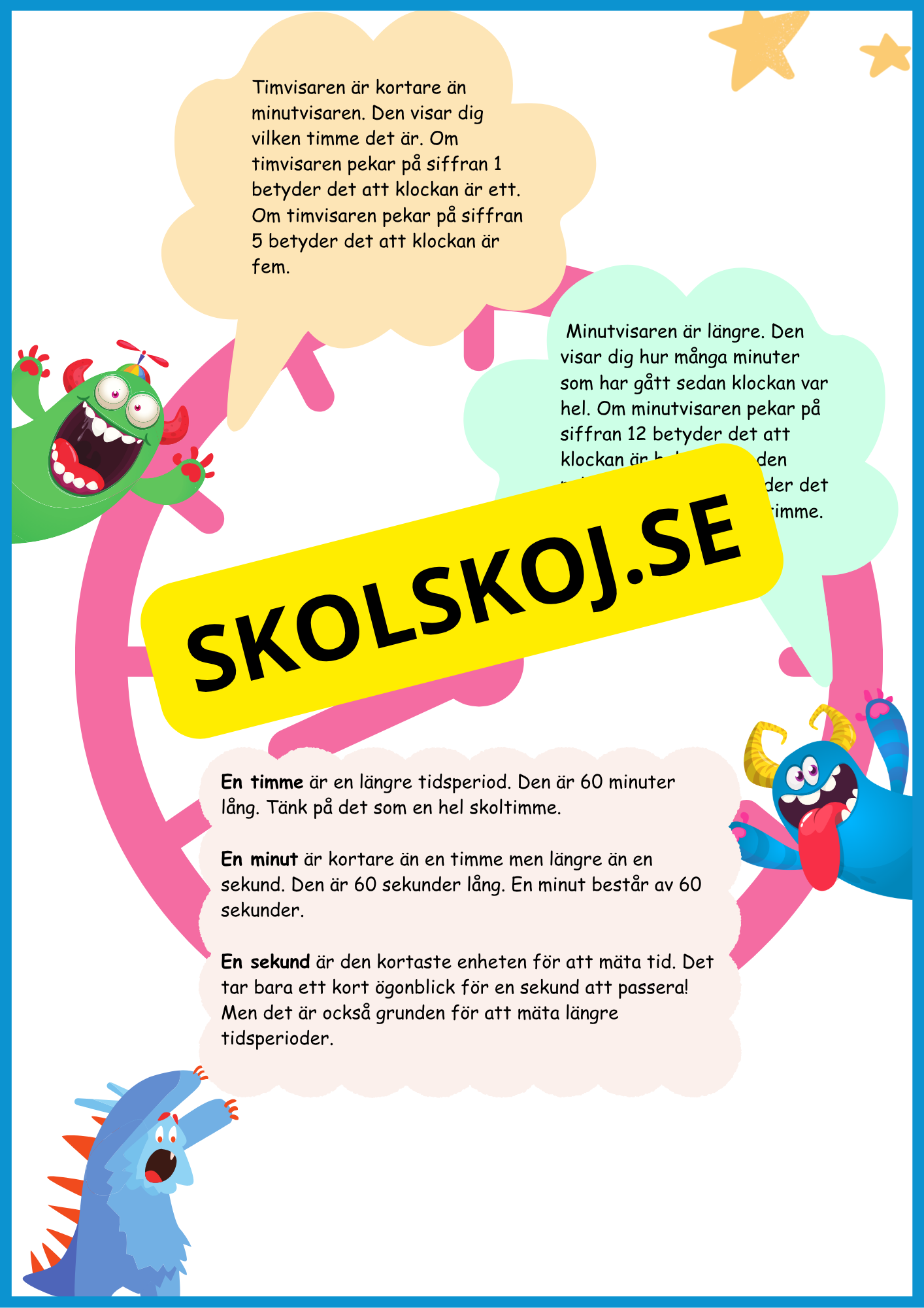 Jag lär mig klockan