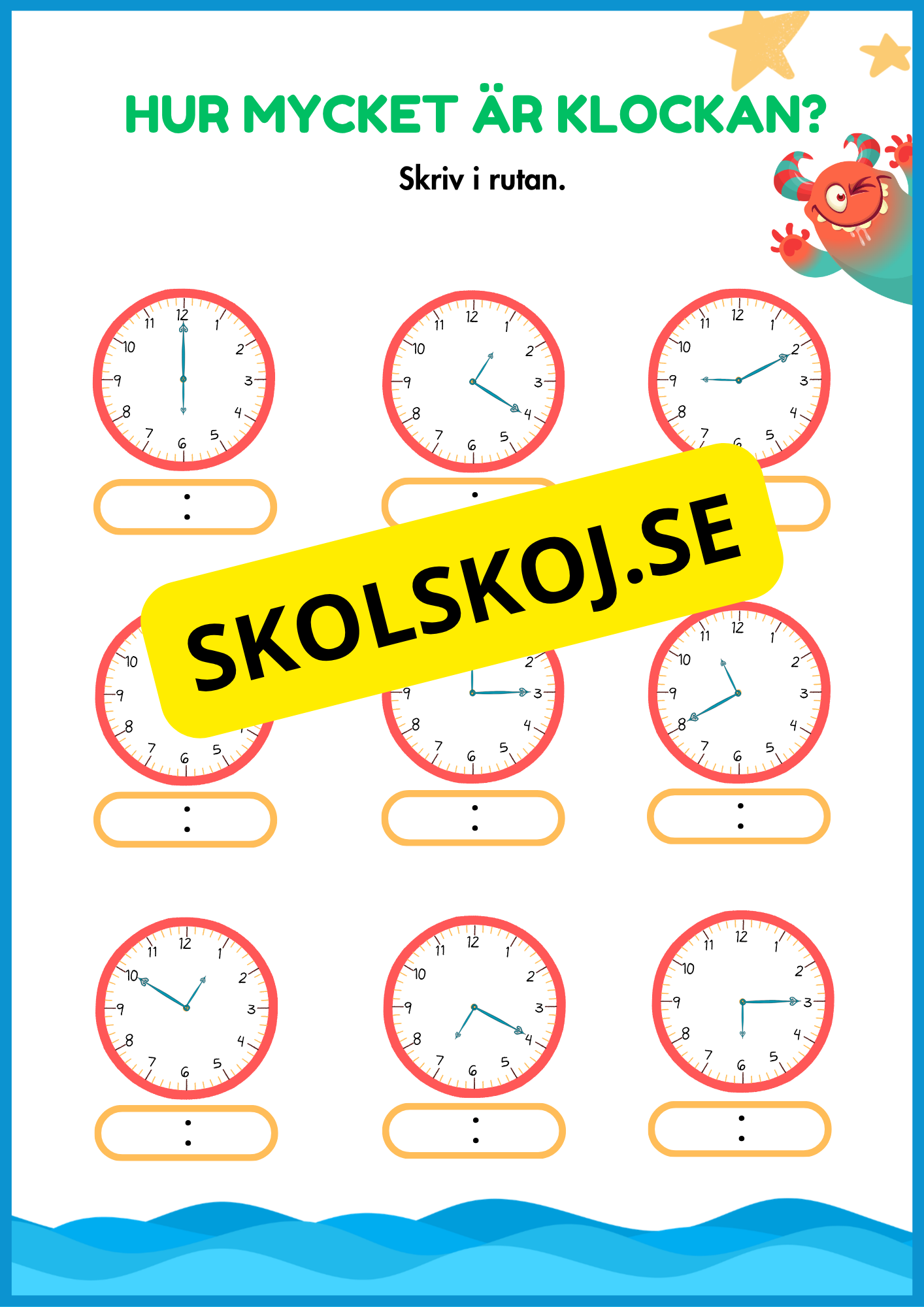 Jag lär mig klockan