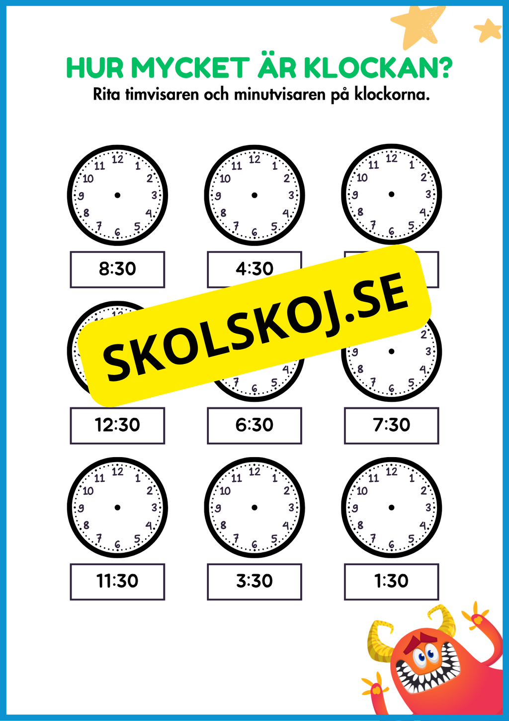 Jag lär mig klockan