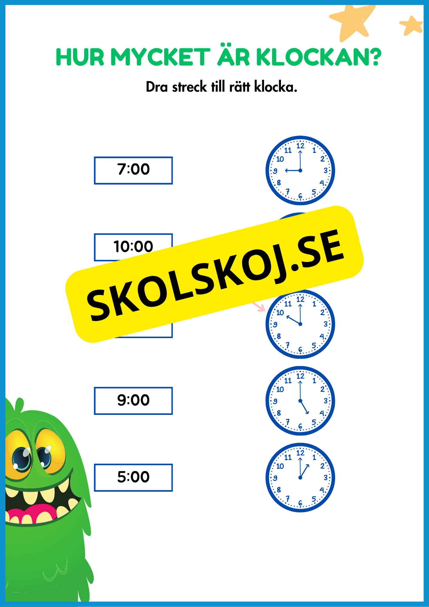 Jag lär mig klockan