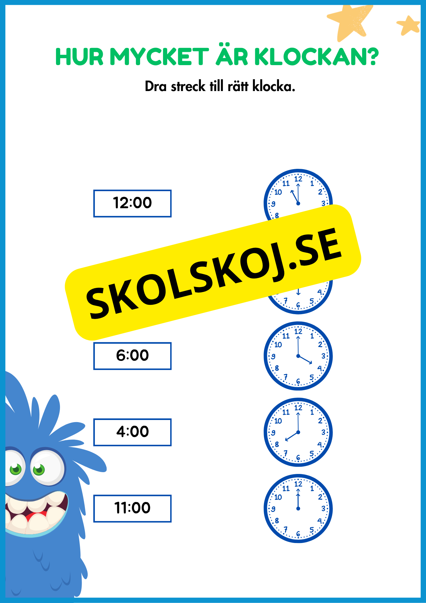 Jag lär mig klockan