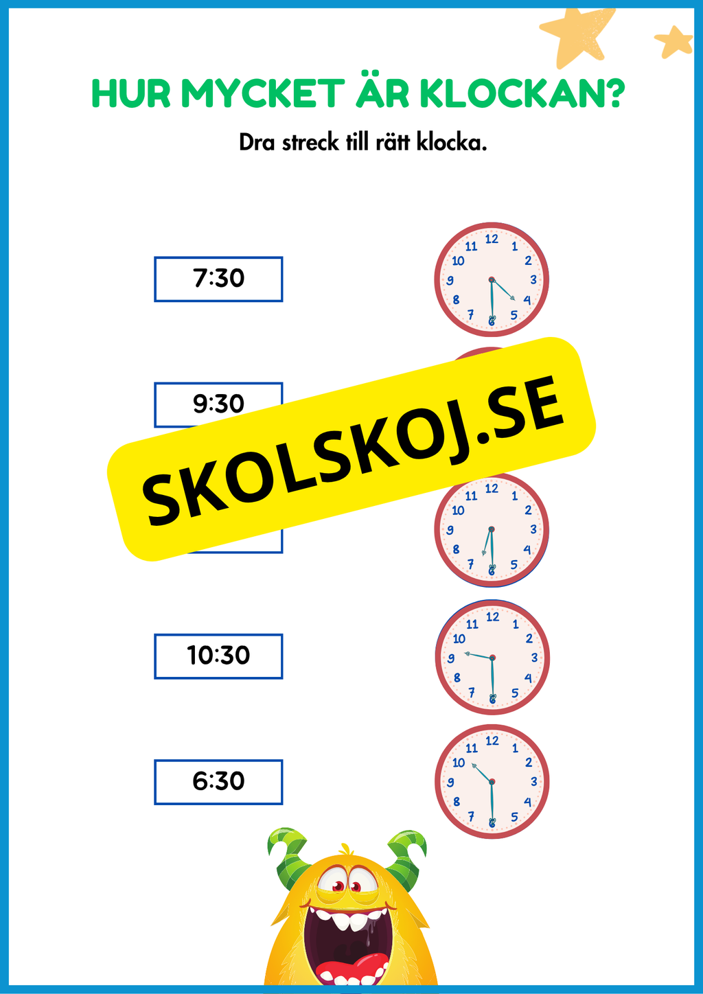 Jag lär mig klockan