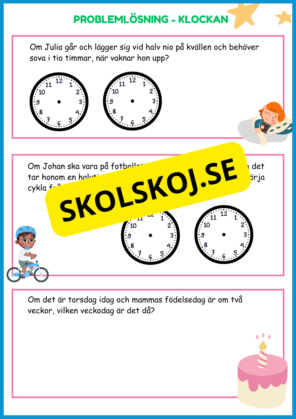 Jag lär mig klockan