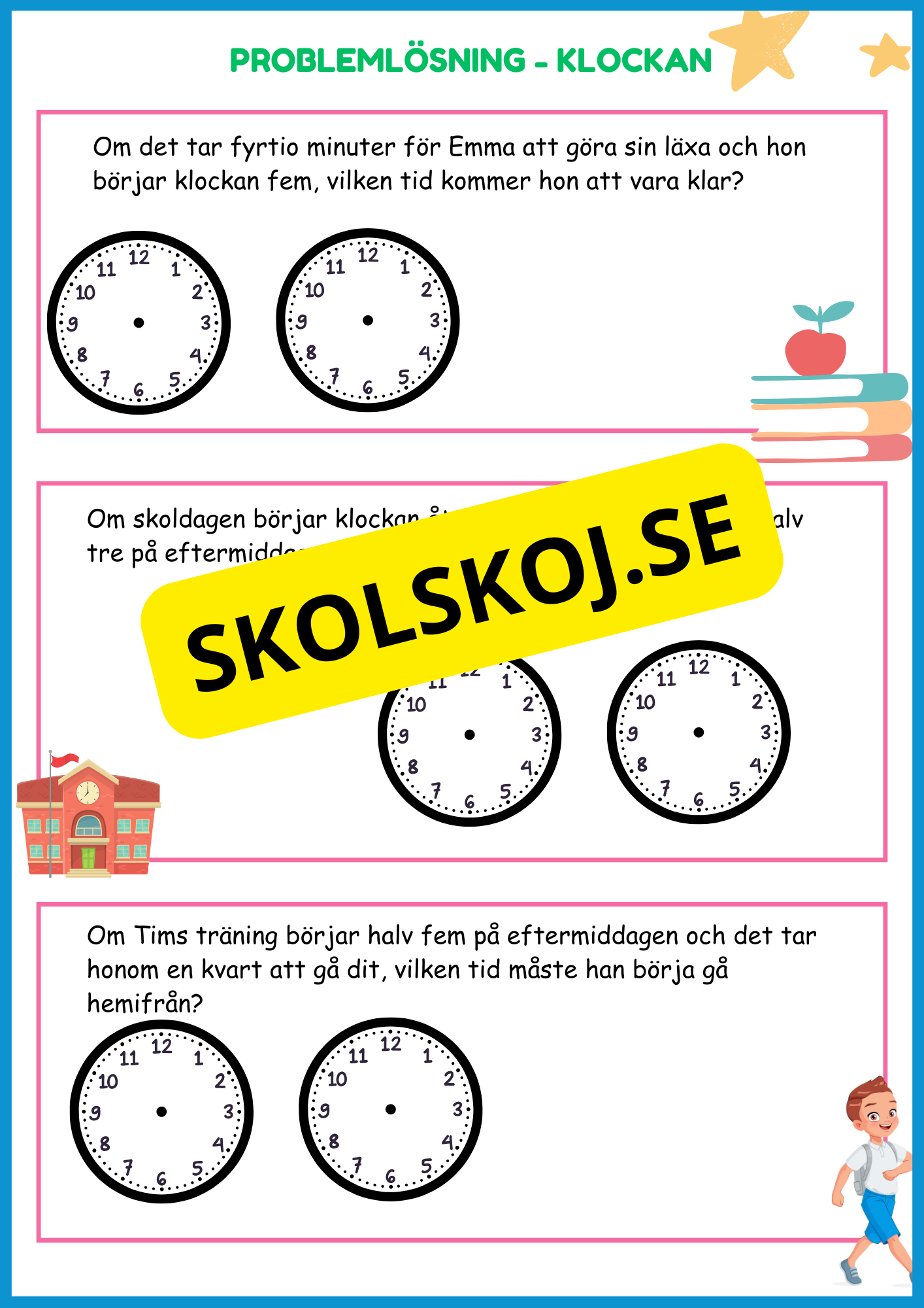 Jag lär mig klockan