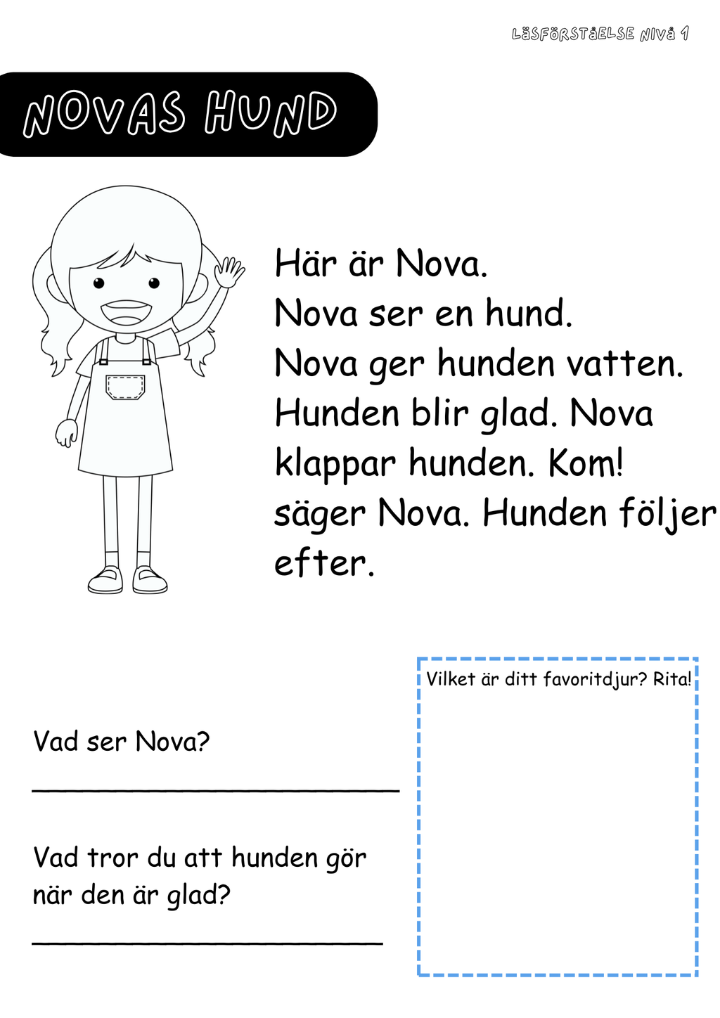 Häfte: Läsförståelse nivå 1 del 3