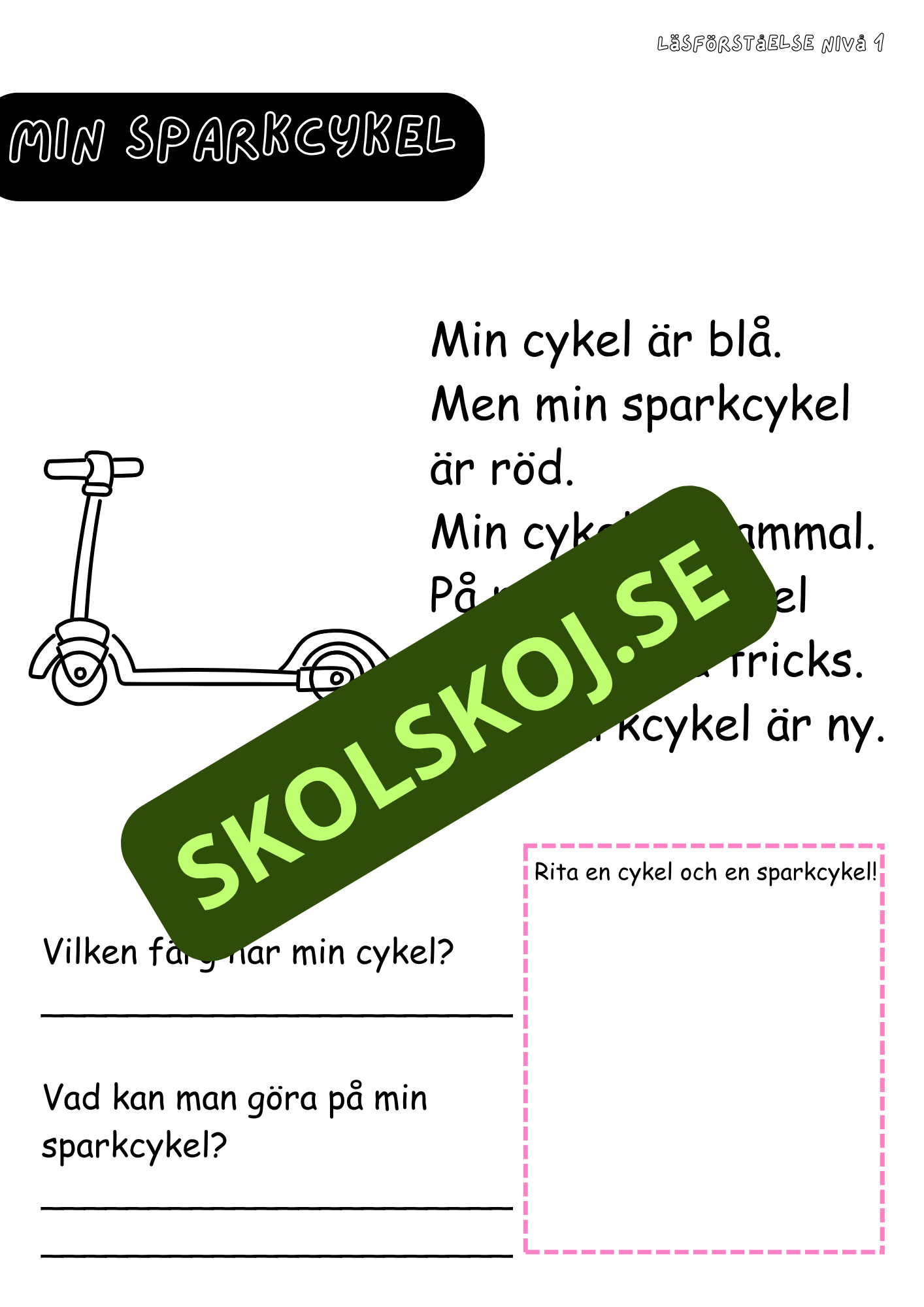 Häfte: Läsförståelse nivå 1 del 3