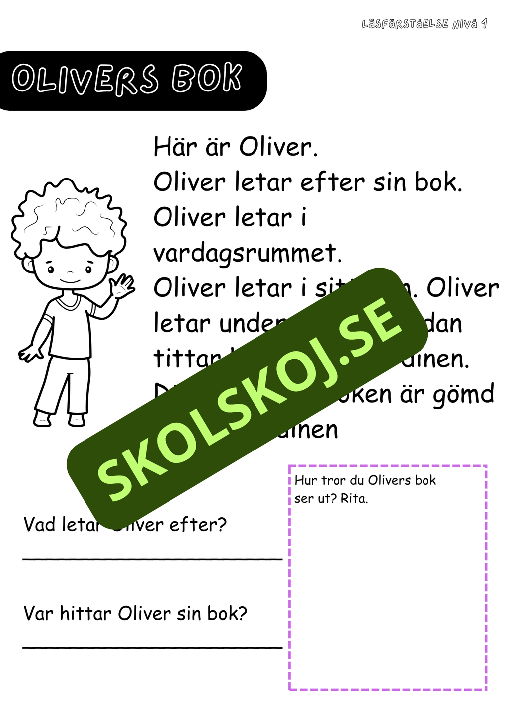 Häfte: Läsförståelse nivå 1 del 3