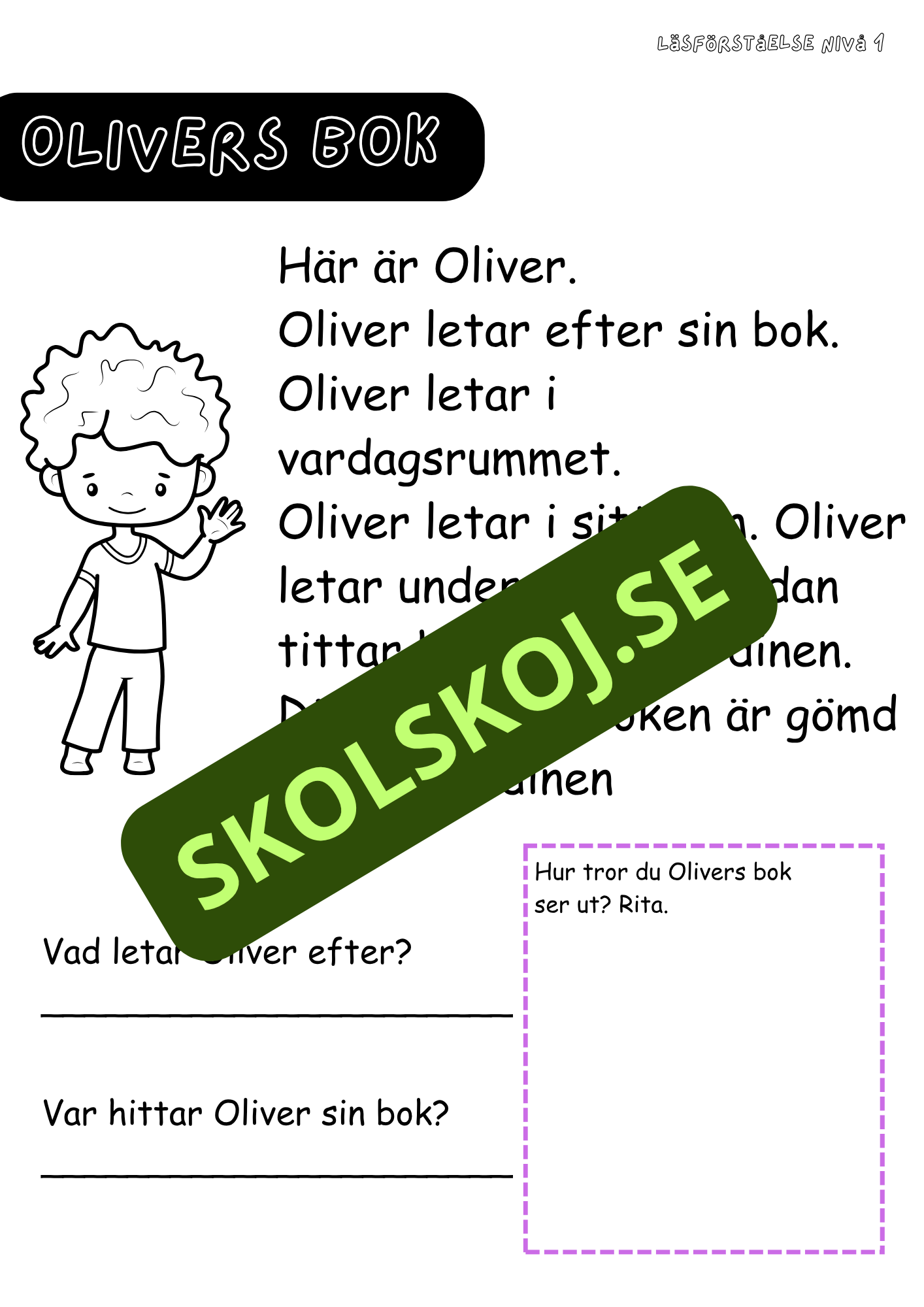Häfte: Läsförståelse nivå 1 del 3
