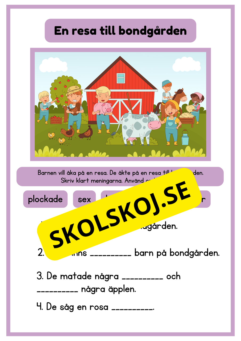 Häfte som tränar läsförståelse