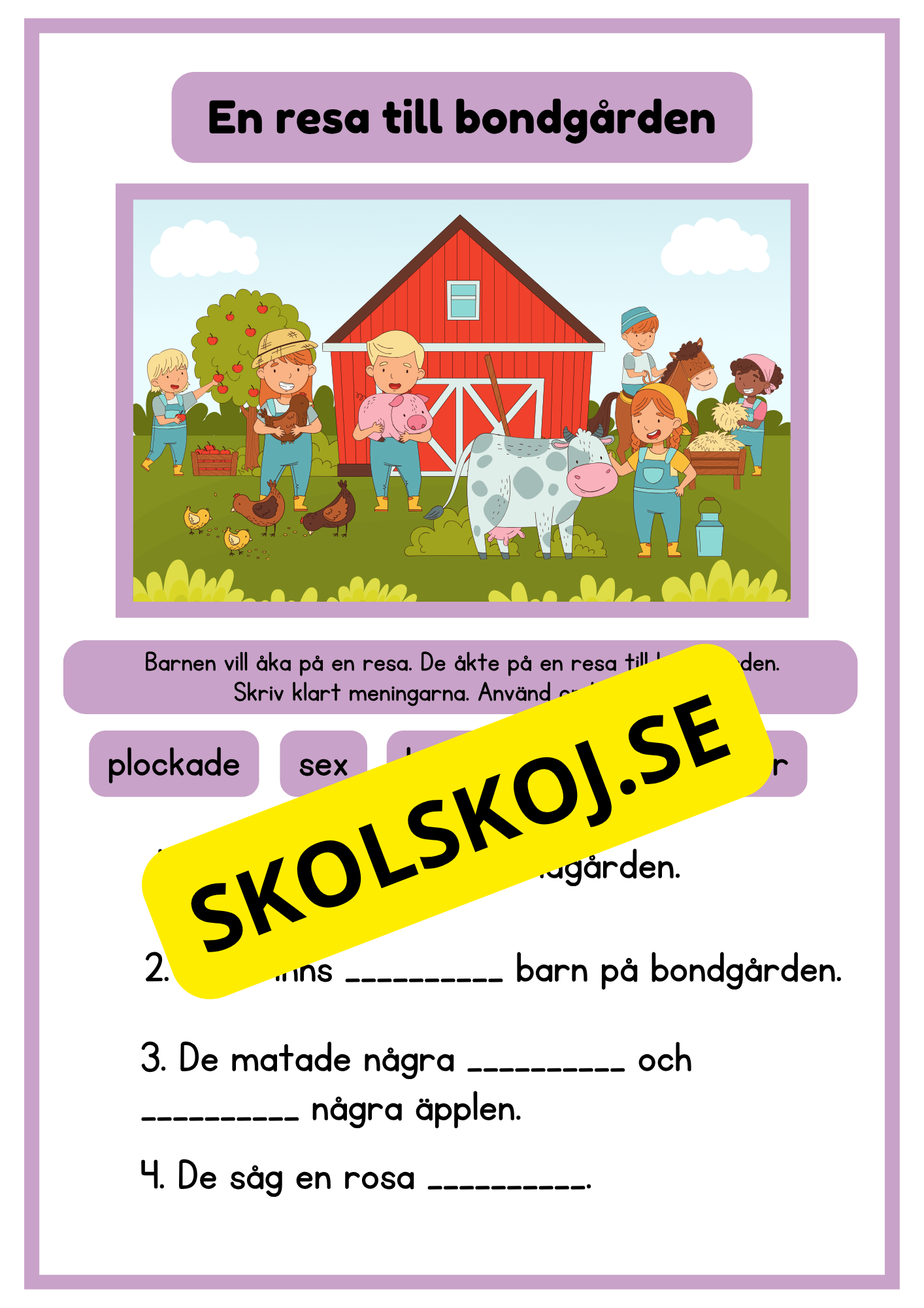 Häfte som tränar läsförståelse