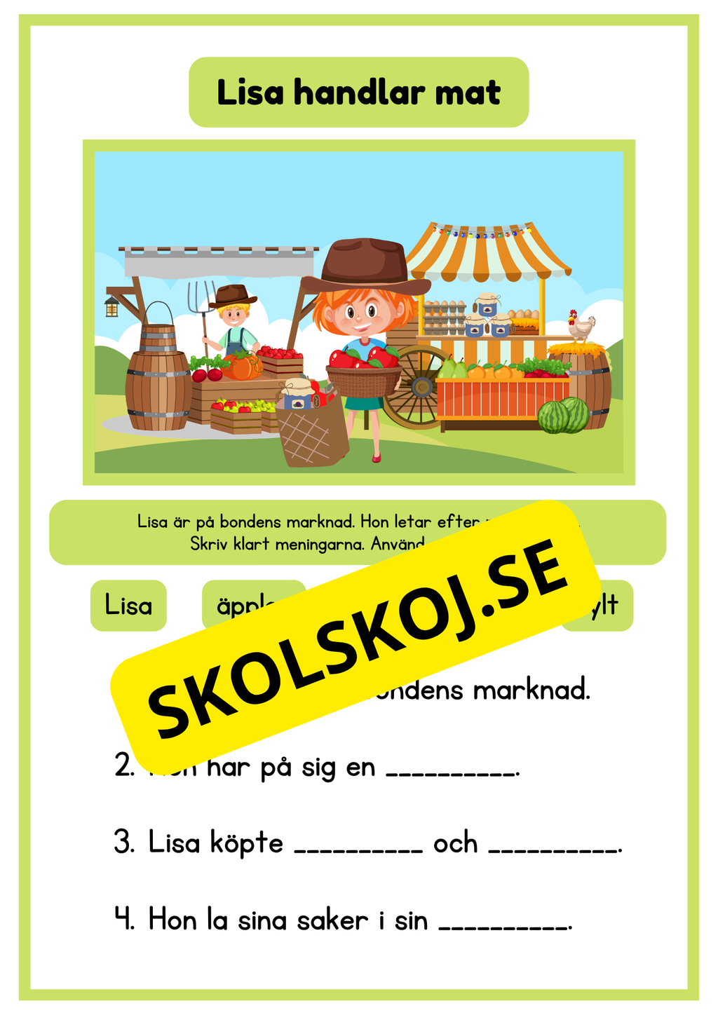 Häfte som tränar läsförståelse