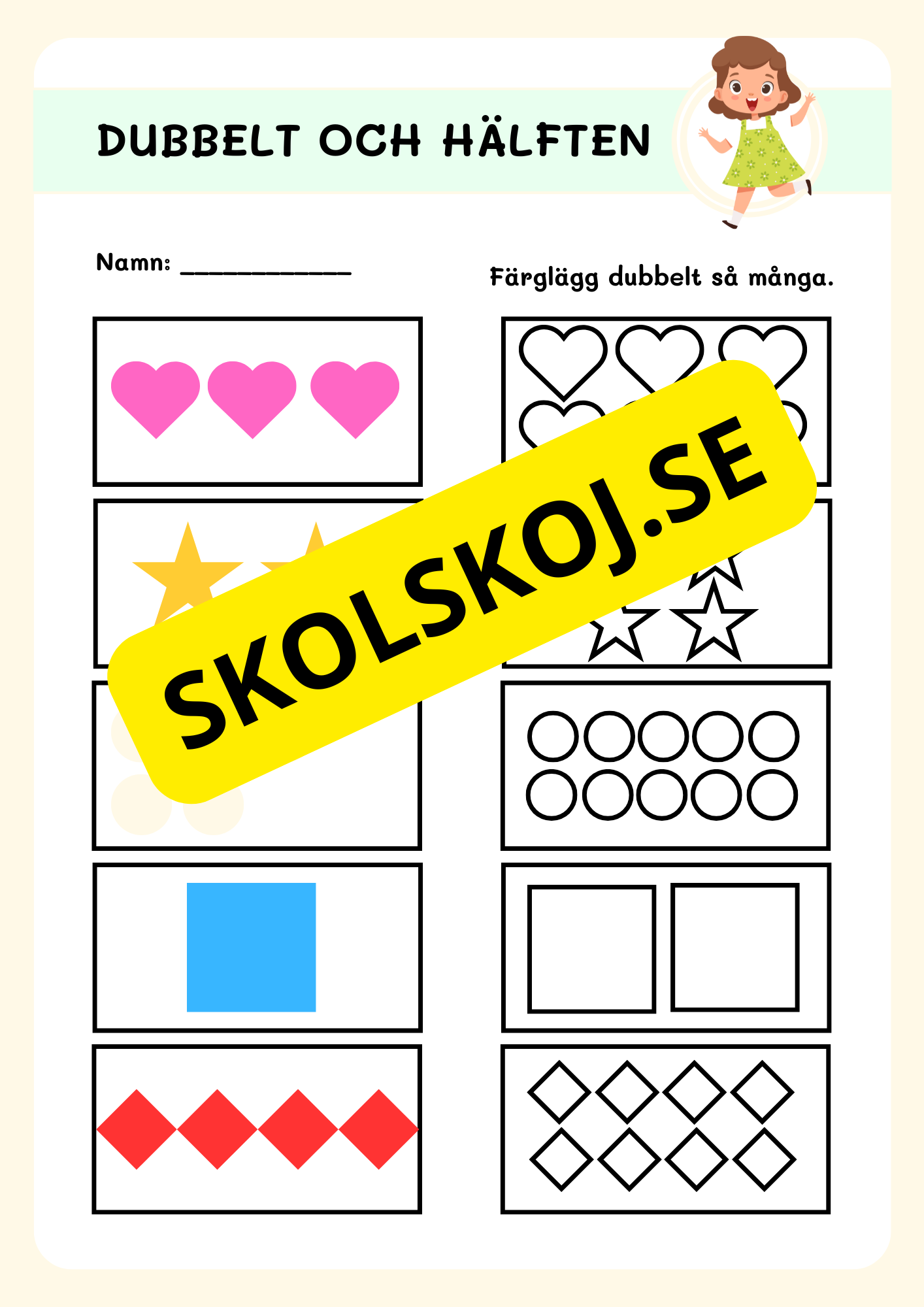 Hälften och dubbelt 0 - 40
