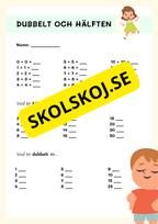 Hälften och dubbelt 0 - 40