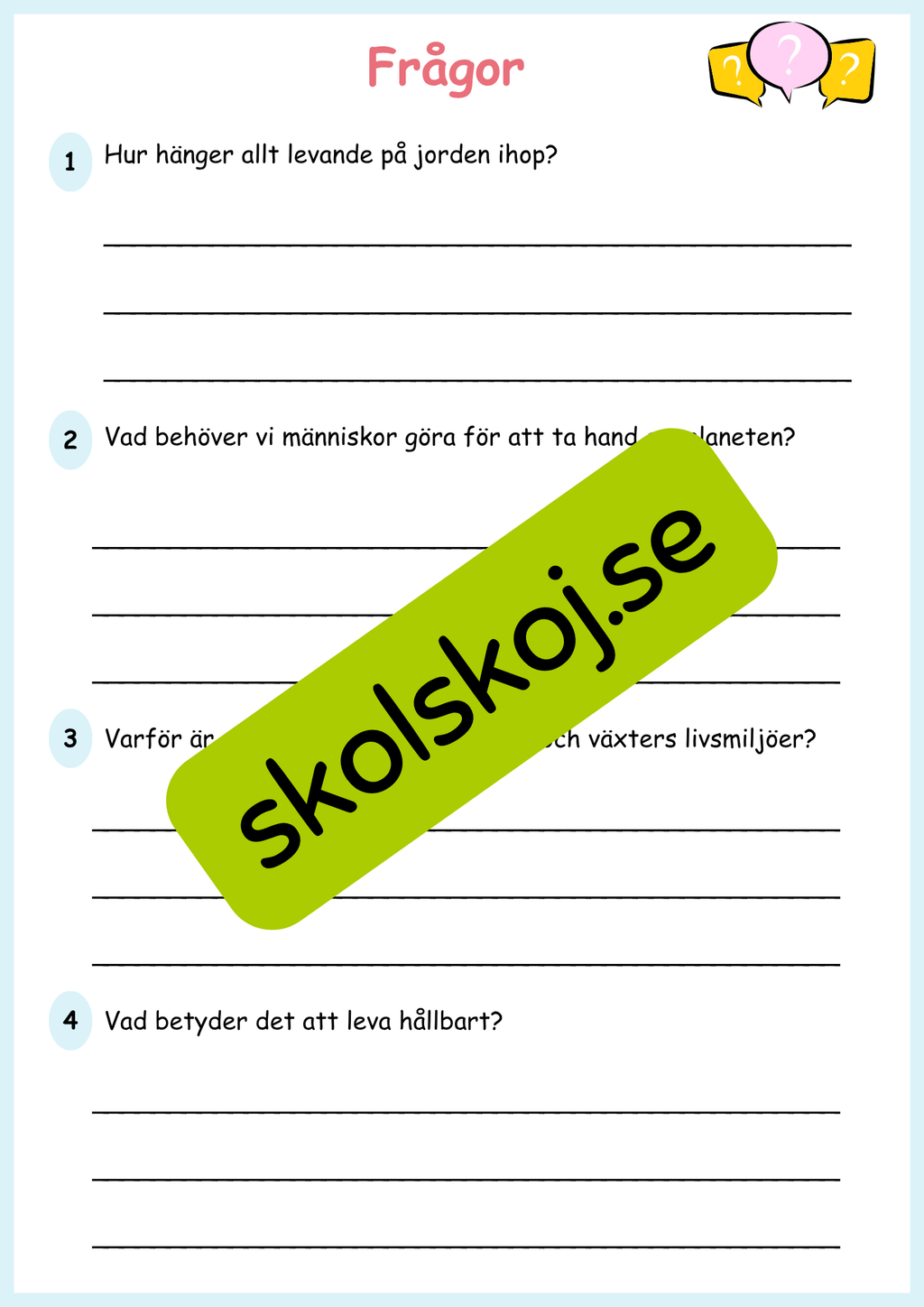 Hållbar utveckling årskurs 4 - 6