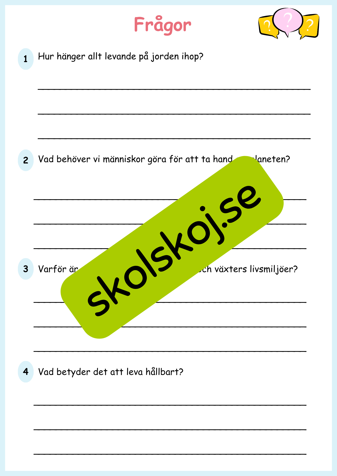 Hållbar utveckling årskurs 4 - 6