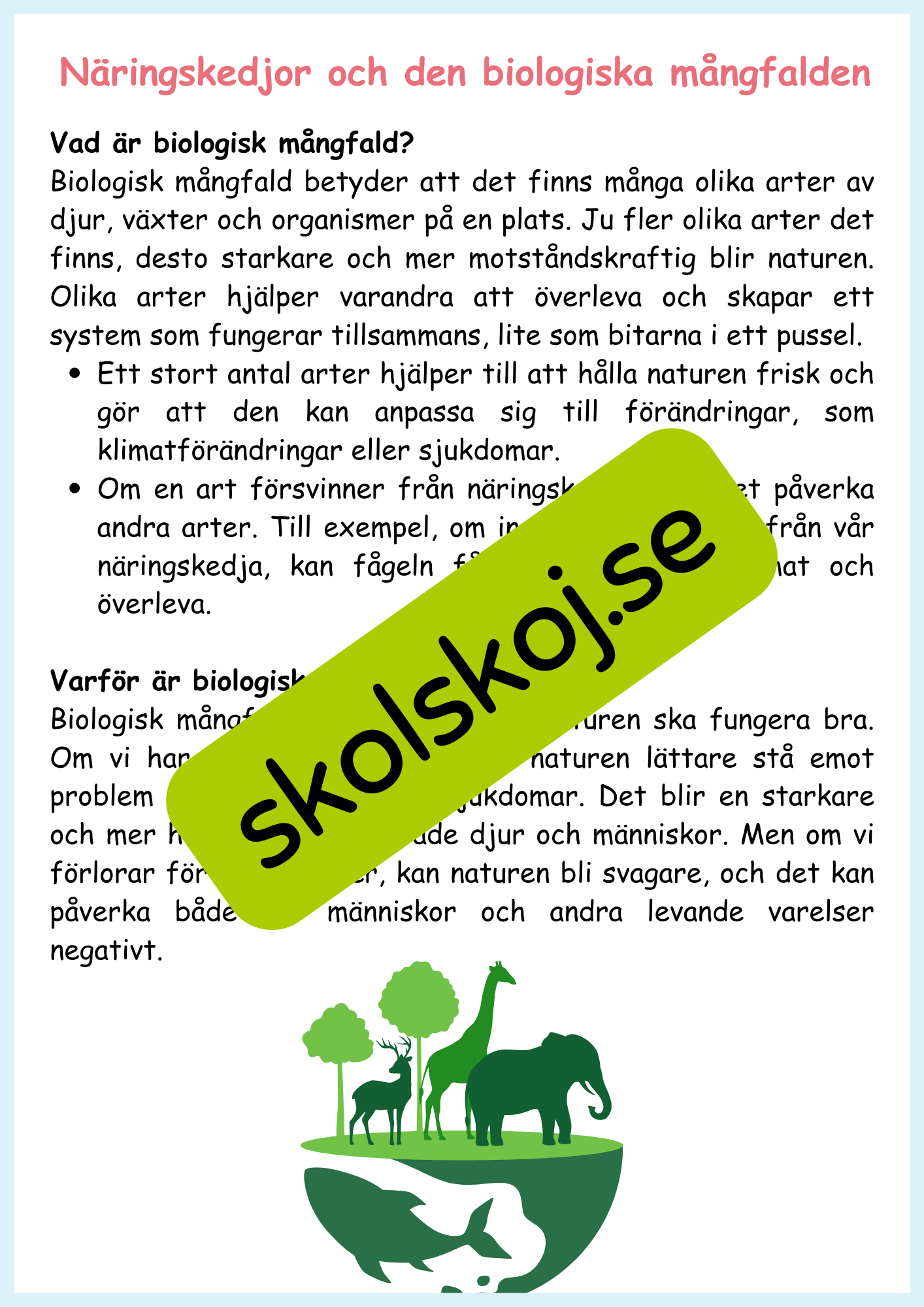 Hållbar utveckling årskurs 4 - 6