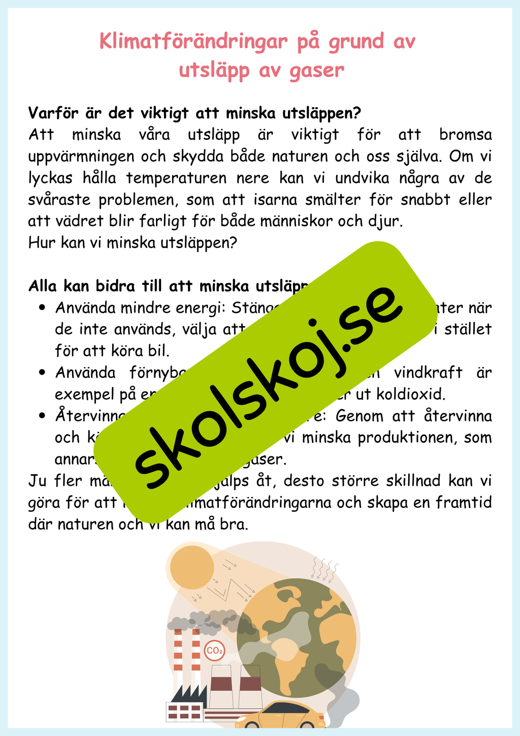 Hållbar utveckling årskurs 4 - 6