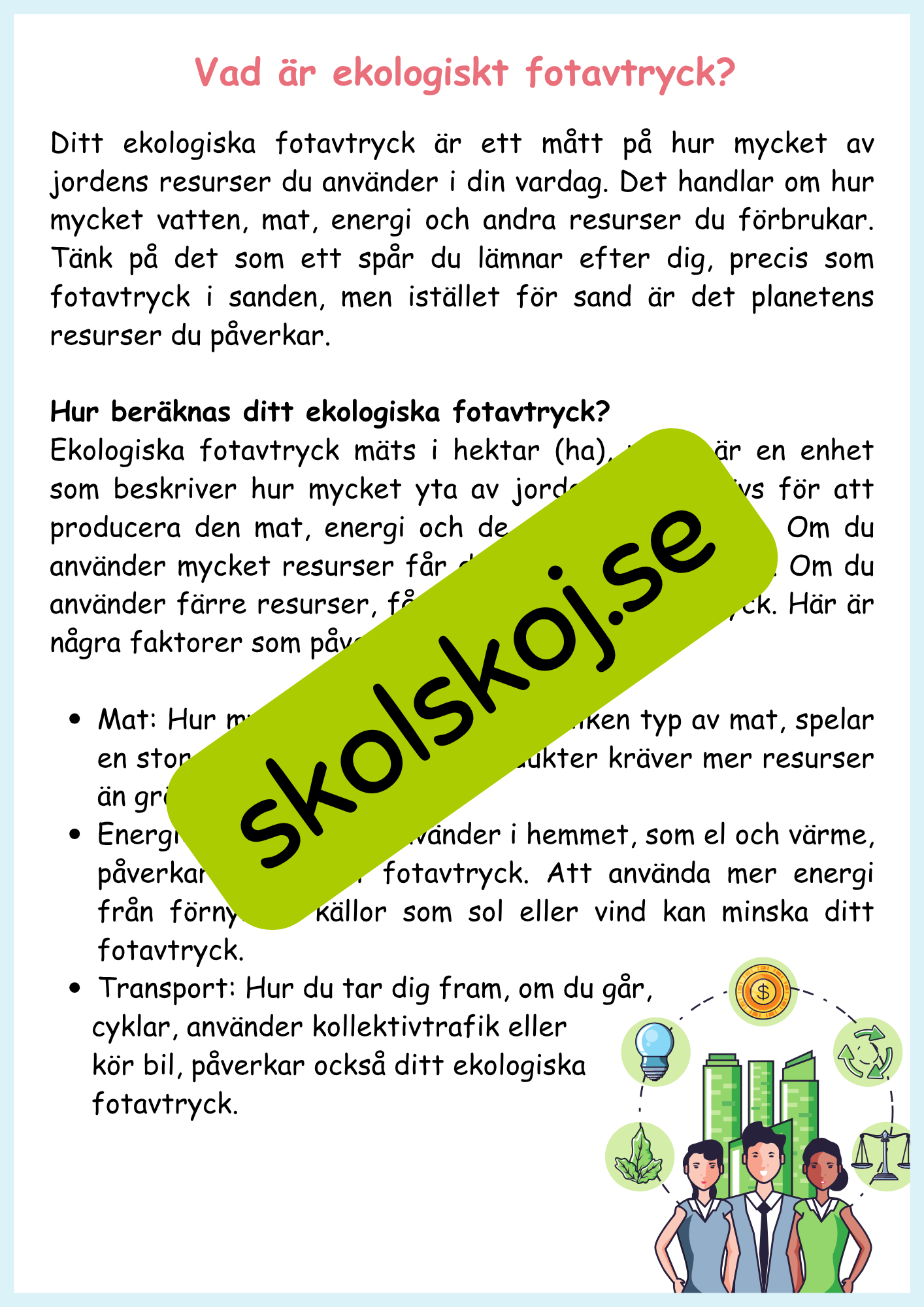 Hållbar utveckling årskurs 4 - 6