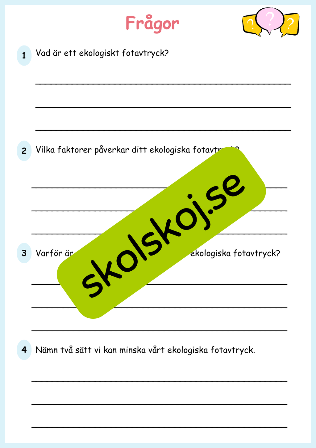 Hållbar utveckling årskurs 4 - 6