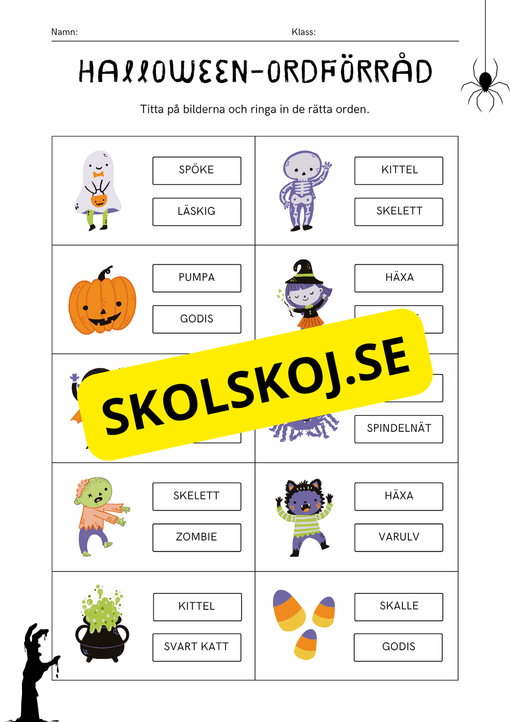 Halloween - Häfte - Förskoleklass - Årskurs 1