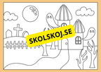 Halloween - Målarbok