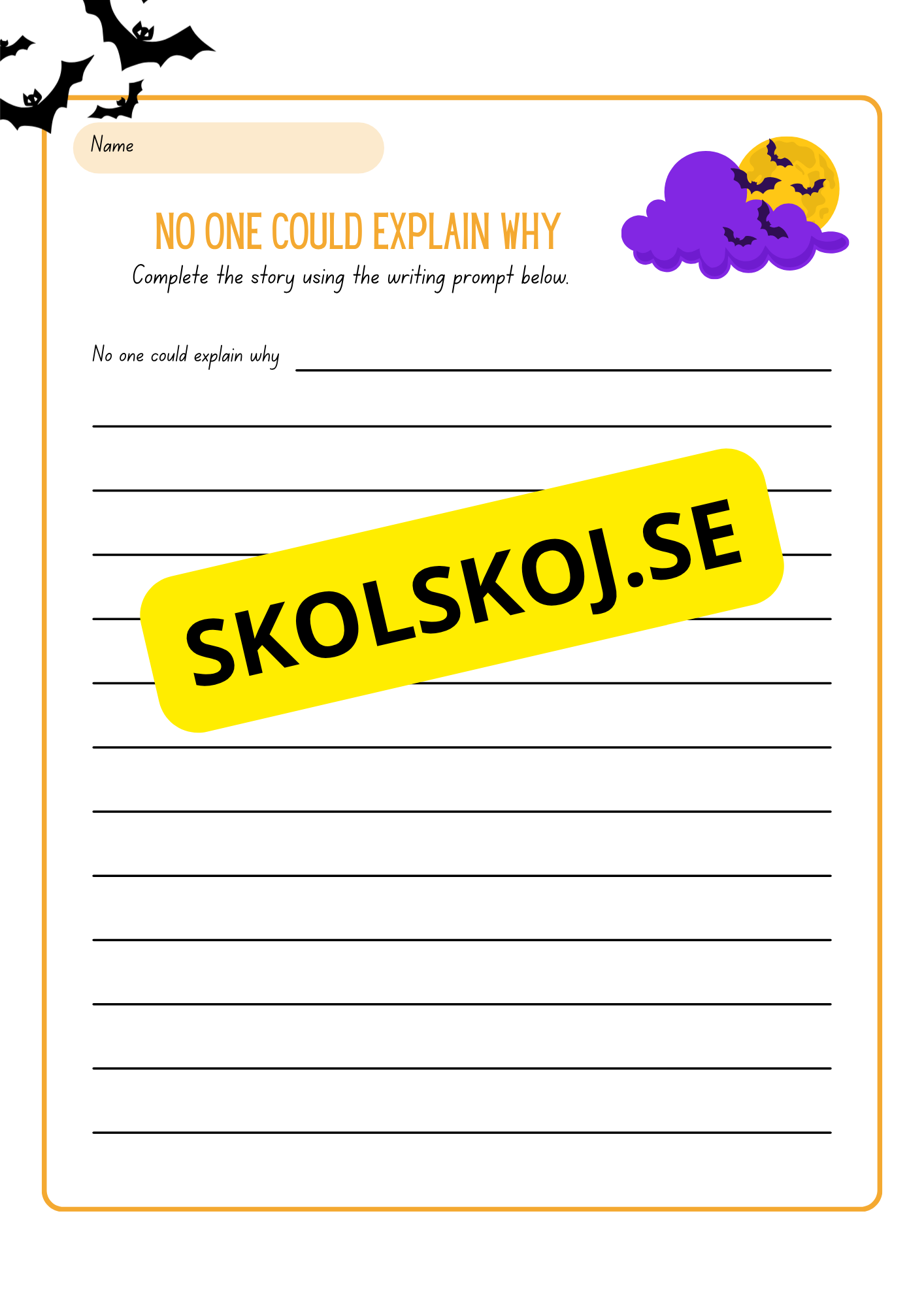 Halloween - English writing prompts