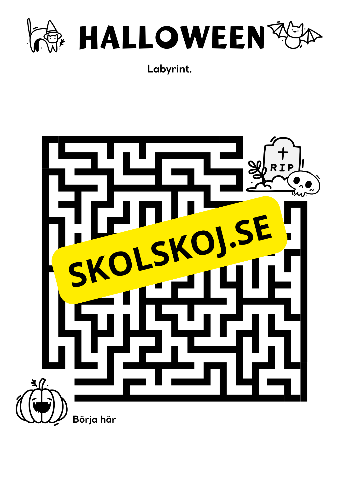 Halloween - Blandade uppgifter - Förskola - Årskurs 2
