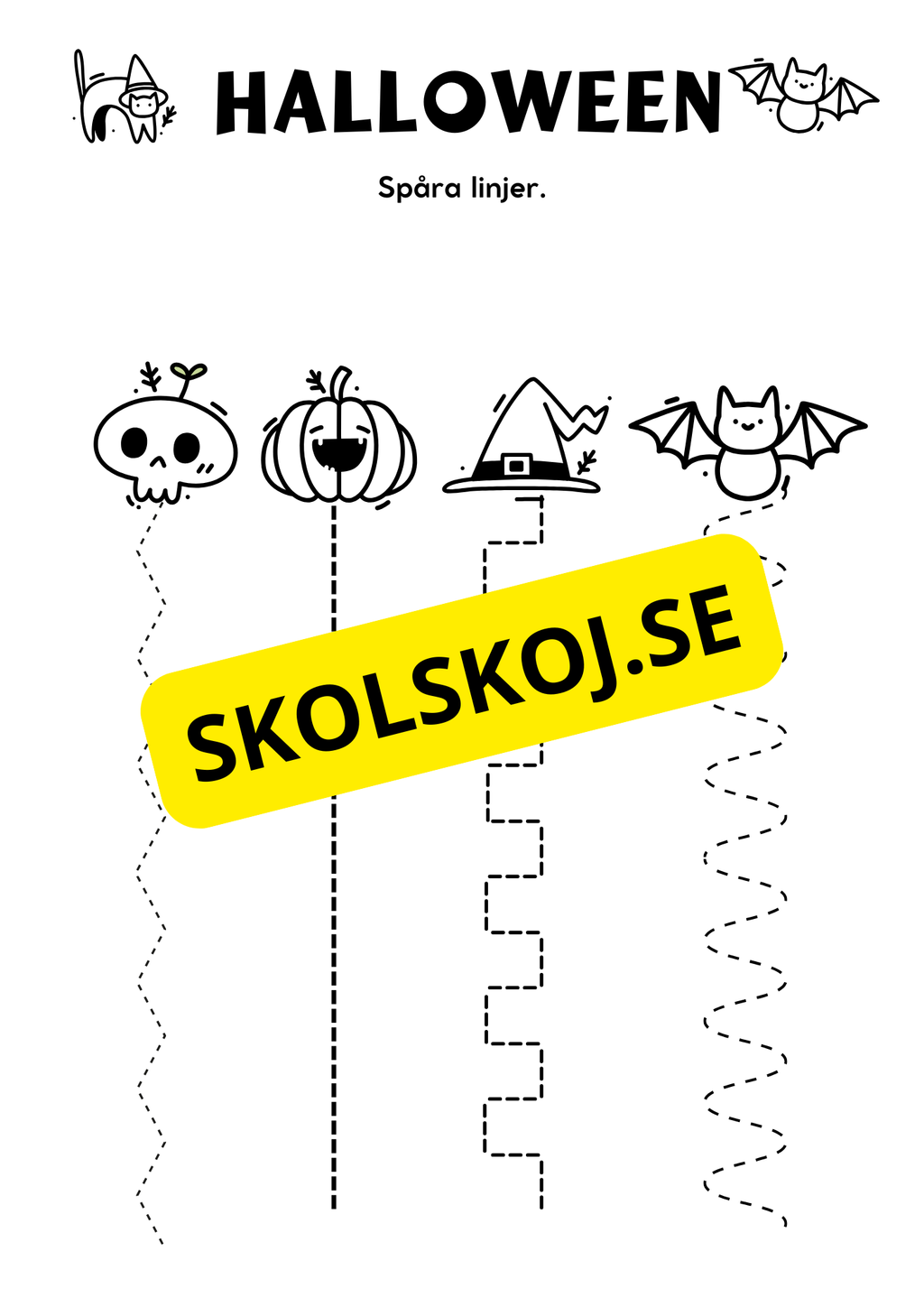 Halloween - Blandade uppgifter - Förskola - Årskurs 2