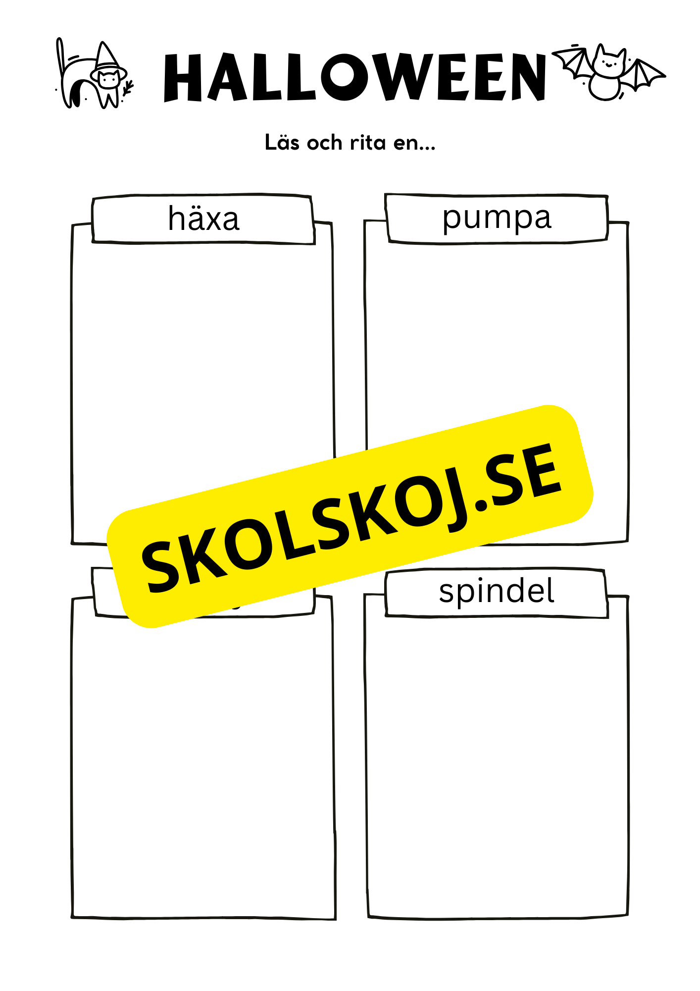 Halloween - Blandade uppgifter - Förskola - Årskurs 2