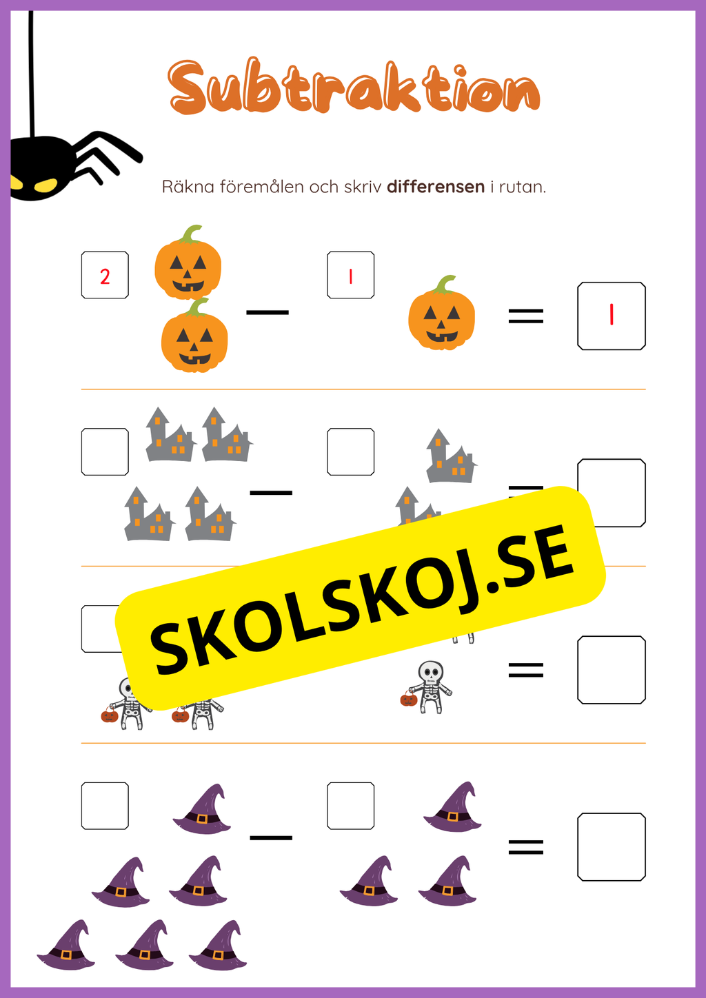 Halloween matematik 0 - 10