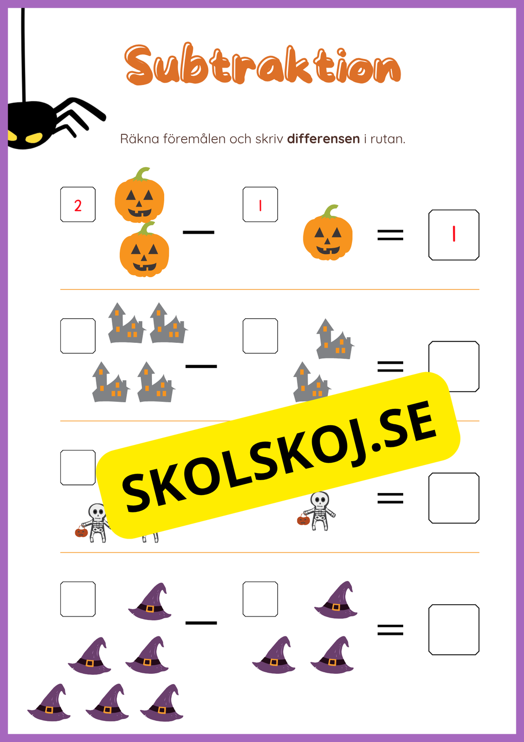 Halloween matematik 0 - 10