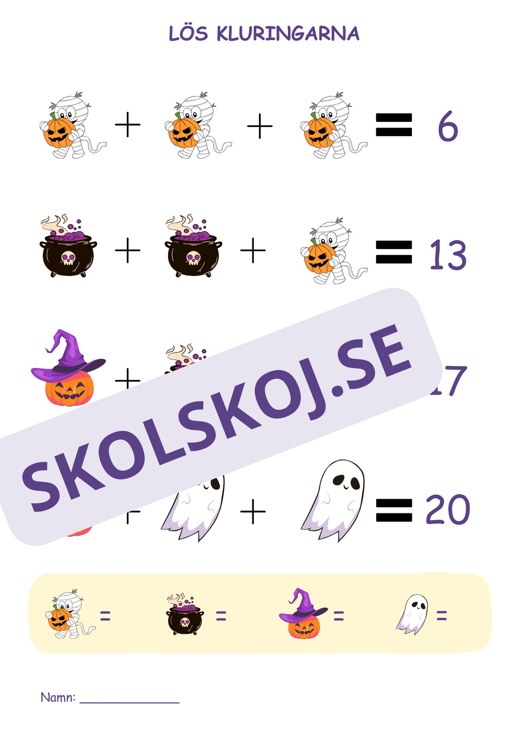 Halloween mattekluringar