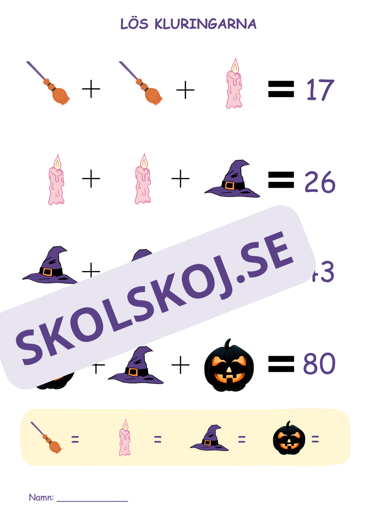 Halloween mattekluringar