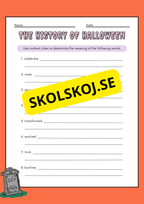 Halloween reading comprehension (8 sidor)