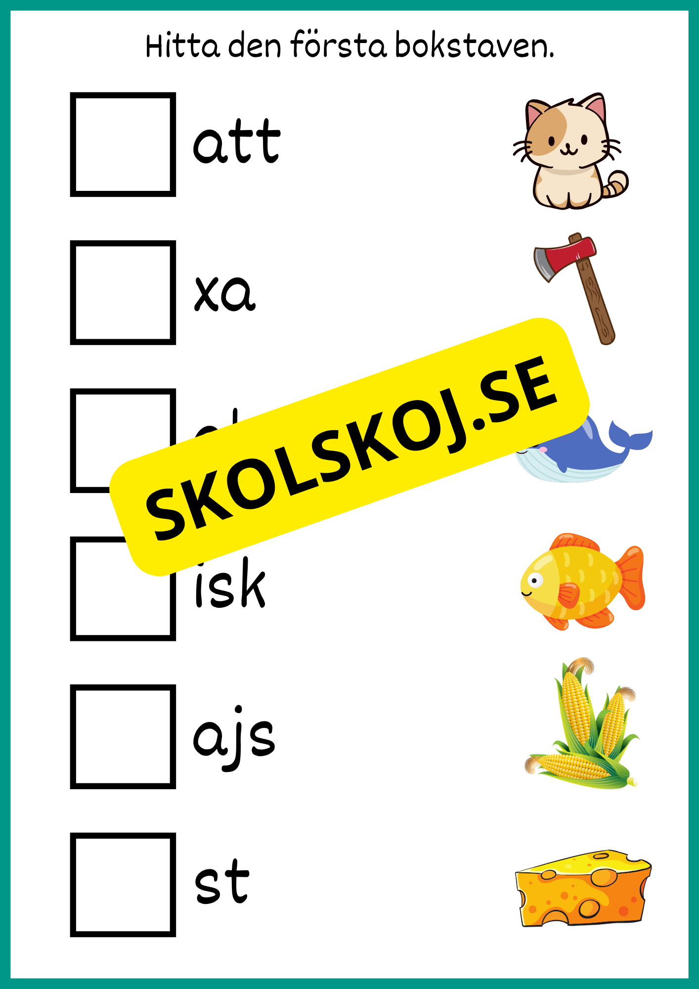 Hitta den första bokstaven