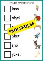 Hitta den första bokstaven